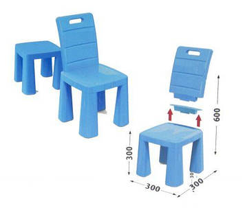 Пластиковий стілець-табурет (синій)