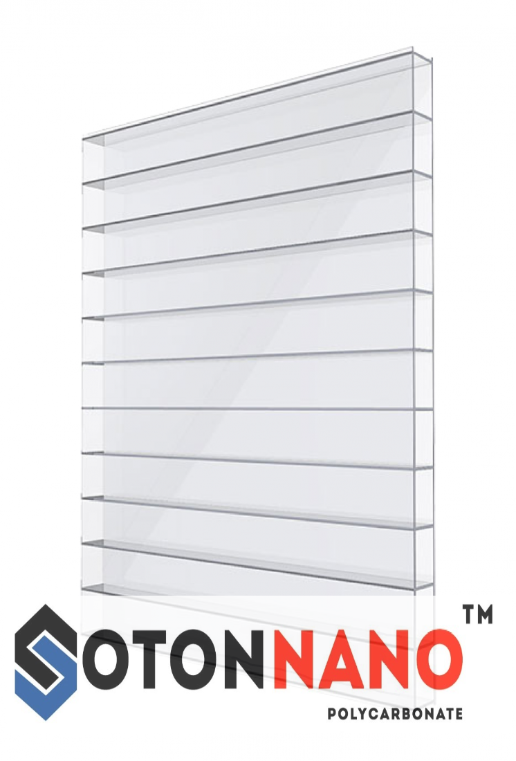 Полікарбонат стільниковий SOTON NANO 8мм 8х2100х6000 мм прозорий (м2)
