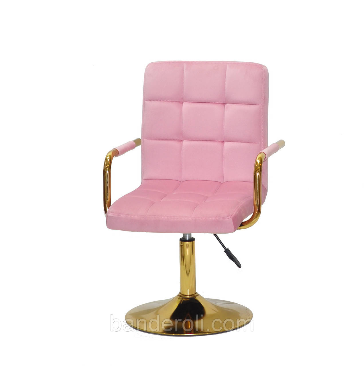 Крісло Augusto ARM GD-Base оксамит фрез В-1025, на золотистої опорі-блін, з регулюванням висоти, фото 1