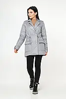 Легкая женская куртка-жакет на синтетическом пухе серый размеры 44 46 48 50 52 50