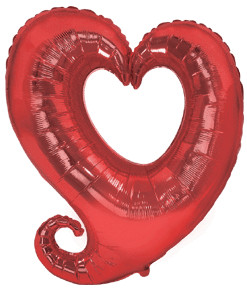 Фігура Серце в серці з хвостиком ЧЕРВОНЕ