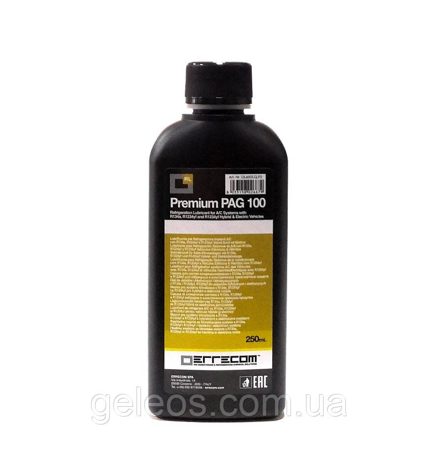 Масло Premium PAG 100 для автокондиціонерів R134a, 1234yf 250мл Errecom