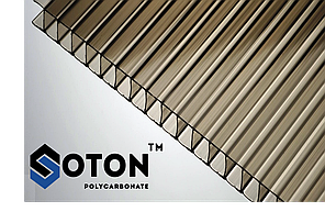 Полікарбонат стільниковий SOTON (преміум)  4мм 4х2100х6000 мм бронзовий