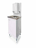 Умивальник з підігрівом "Мойдодир", 15л, комплект з тумбою та мийкою з нержавійки, кран FADO латунь,хром