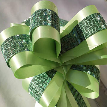 Бантик для прикраси подарунків зелений 1 шт.
