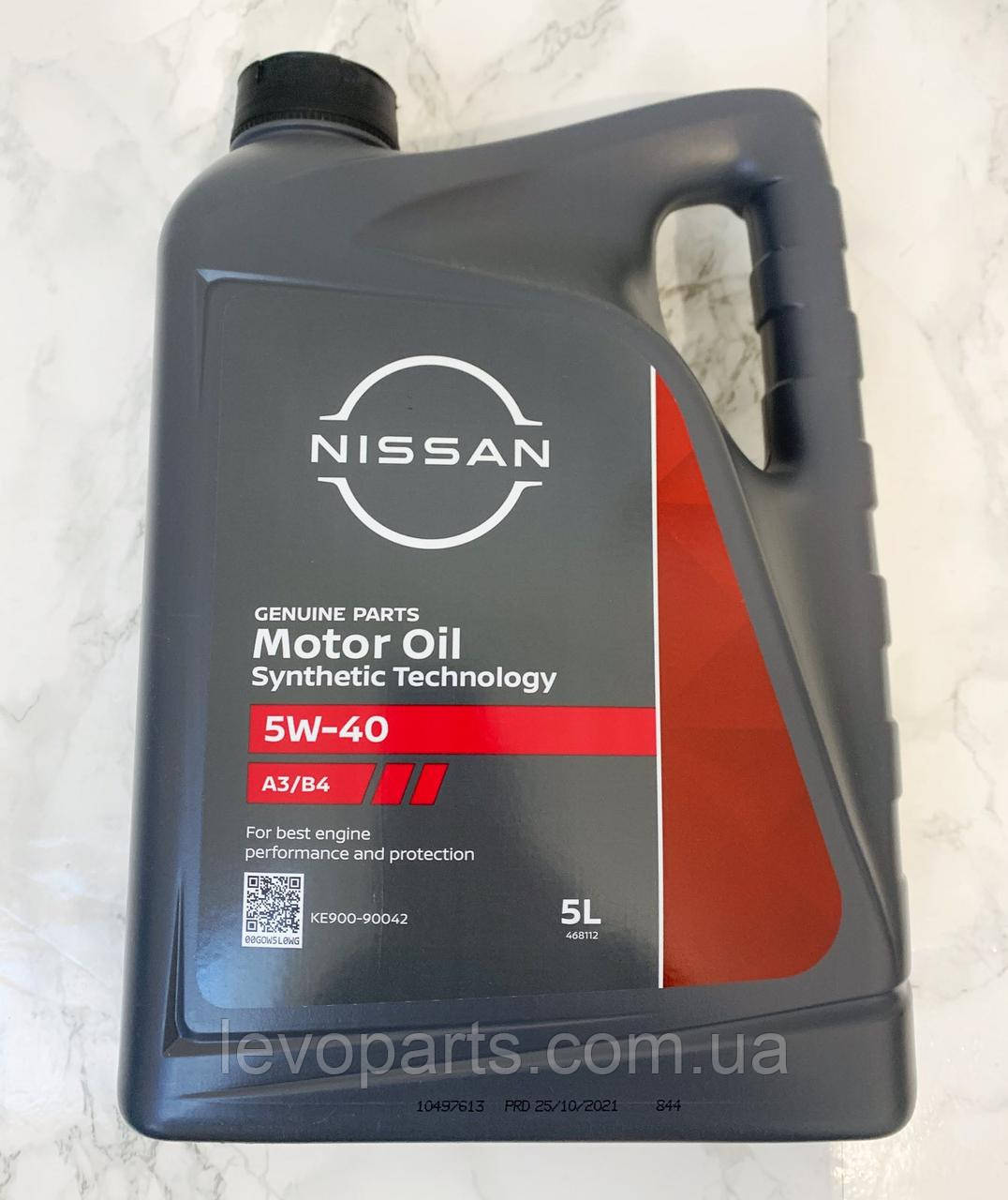 Олива моторна Nissan Motor Oil 5W-40 (Нісан 5в40) 5 л Оригінал KE90090042