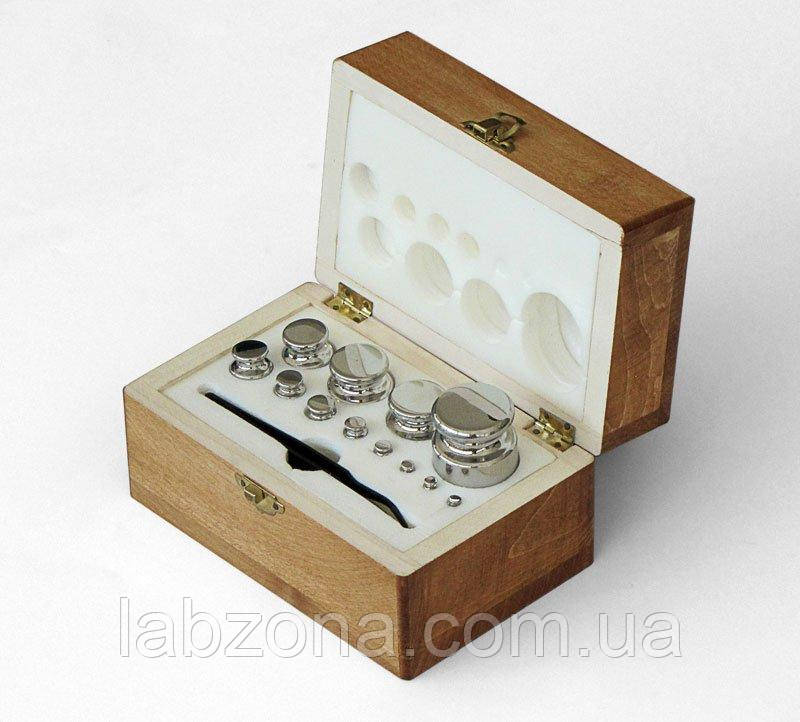 Набір гир (1 мг на 100 г) в дерев'яному футлярі класу точності Е 2, фото 1