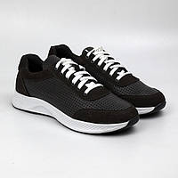 Кроссовки мужские черные летняя кожаная обувь больших размеров Rosso Avangard Ada Perf Floto Black BS