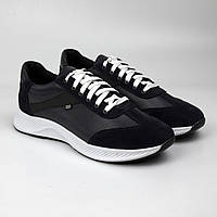 Мужские кроссовки черные кожаные нубук вставки обувь больших размеров Rosso Avangard DolGa Black Floto Nub Waw