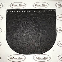 Клапан для сумки "Пташки". Коричневий