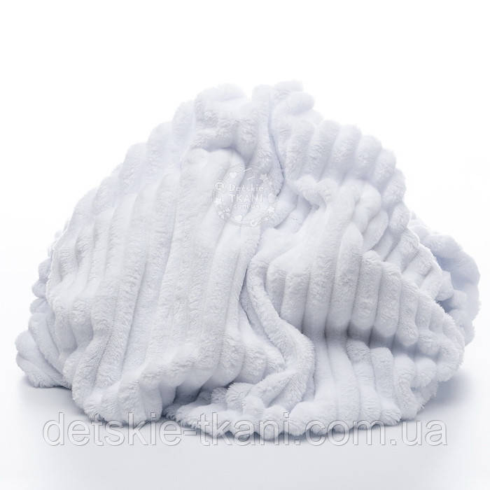 Плюш Stripes білого кольору, плотність 350 г/м2