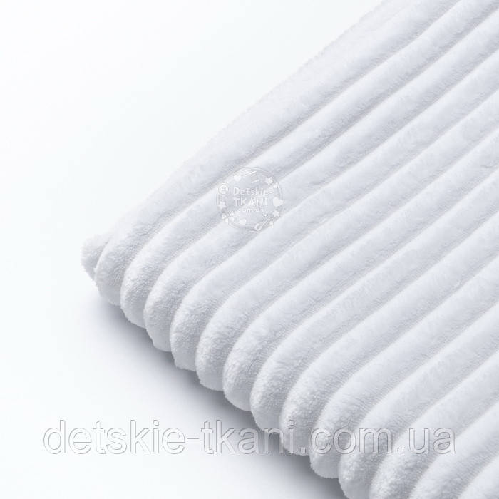 Відріз плюшу Stripes 100*80 см білого кольору, щільність 280 г/м2