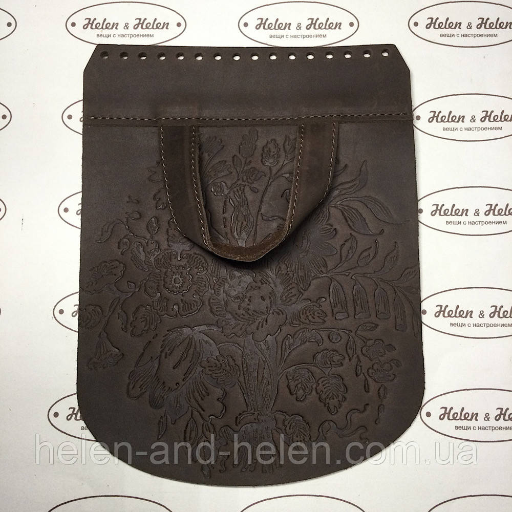 Клапан для рюкзака "Букет". Коричневий, фото 1