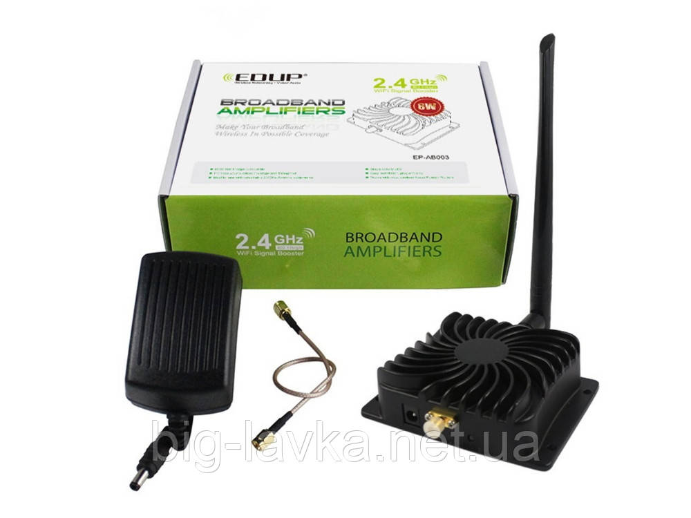 Підсилювач сигналу Wi-Fi 2.4 ГГц 8 Вт 802.11b EDUP 8Вт Чорний