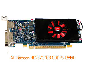 Видеокарта ATI Radeon HD7570 1GB GDDR5 128bit (DVI / DP) низкопрофильная, фото 1