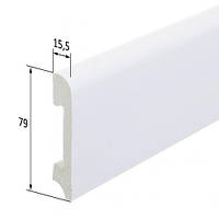 Плинтус дюрополимер King Floor JT136-W1 белый 2000х79х15,5 мм