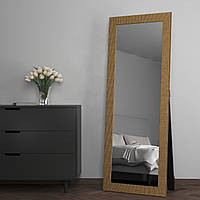 Напольное зеркало в полный рост в золотистой багетной раме 176х66 Black Mirror для примерочной или гардероба