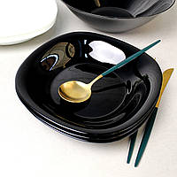 Черная квадратная тарелка для супа Luminarc Carine Black 210 мм (L9818)