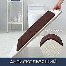 Набор ковриков для ванной с эффектом памяти 3 шт (50 х 80 см, 40 х 60 см и U-образный 50 х 50 см) Коричневый, фото 2