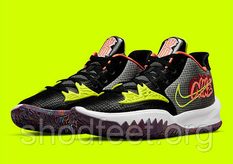 kyrie low 4 black turf orange