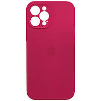 Чехол Silicone Full Camera для Apple iPhone 12 Pro Max Rose Red
