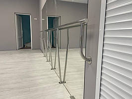 Пристенные поручни из нержавеющей стали на стойках . г. Харьков, Школа-интернат №12 ул. Борьбы 1 7