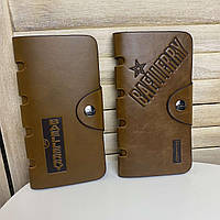 Мужской вертикальный кошелек клатч Baellery коричневый портмоне экокожа