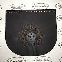 Клапан для сумки "Медуза". Коричневий