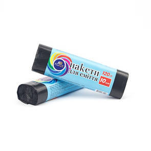 Пакети для сміття  ТМ FREEPACK 120Л*10 шт 8 мкр чорні