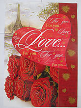 Листівка валентинка велика Love For you А4+