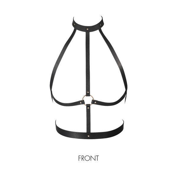 Портупея із замінника шкіри Bijoux Indiscrets MAZE-H Harness Black чорна Talla, фото 1