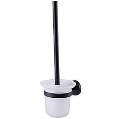 Йоржик для унітазу настінний GLOBUS LUX BS8429A округлий скляний чорний 000021195