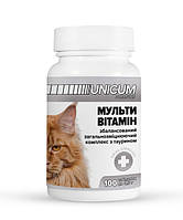 Мультивітаміни UNICUM Premium для котів з таурином, загальнозміцнюючий комплекс ПОДАРОК !!  10 таблеток
