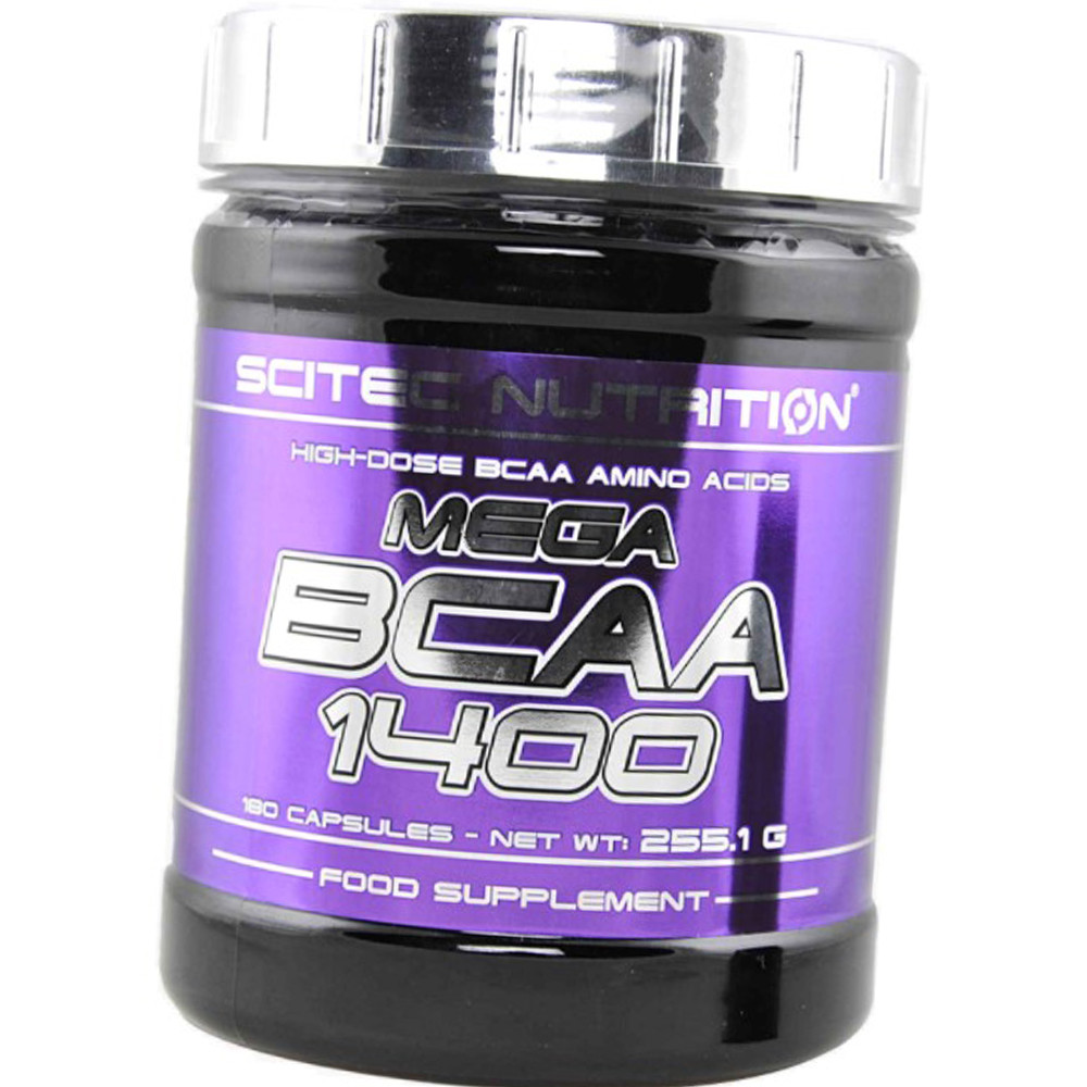 BCAA амінокислоти Бсаа Scitec Mega BCAA 1400 180 капс