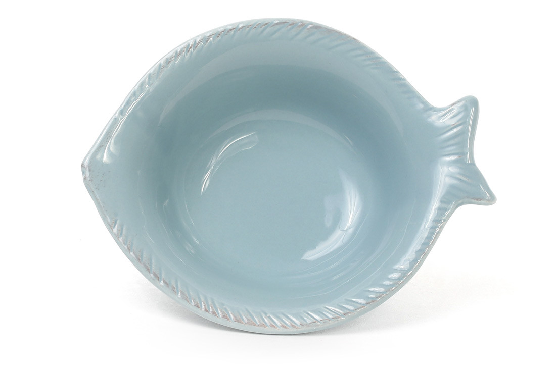 Піала (6шт.) керамічна у формі риби 15см, колір - бірюза, фото 1