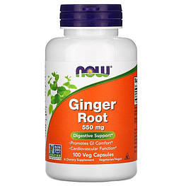 Ginger Root 550 мг Now Foods 100 капсул