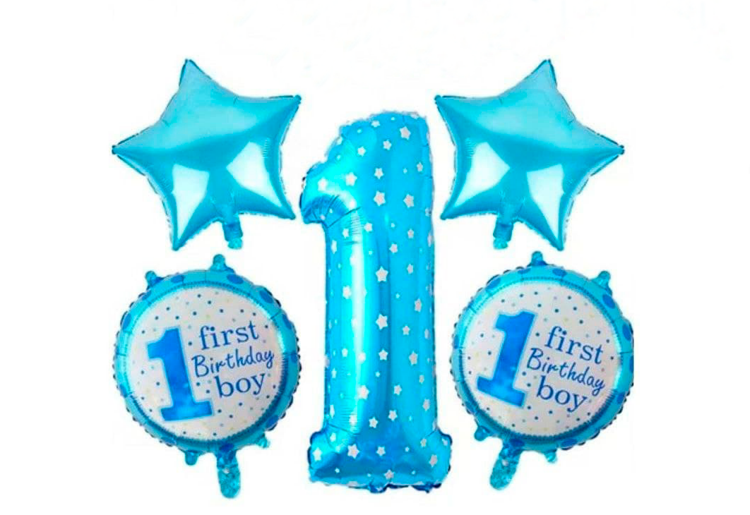 Набір із кульок МІЙ ПЕРШИЙ ДЕНЬ НАРОДЖЕННЯ | Для хлопчика | Блакитний