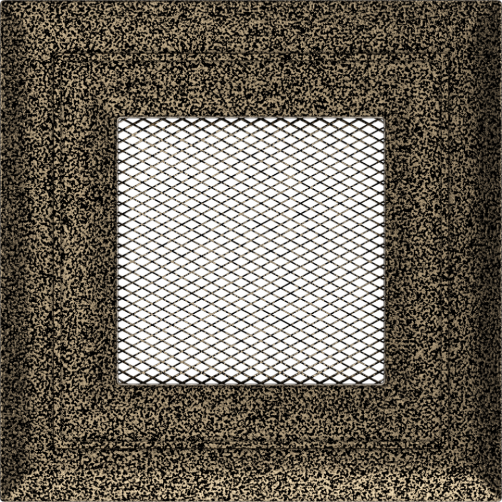 Вентиляційна решітка для каміна Oskar чорно-золота 11х11, фото 1