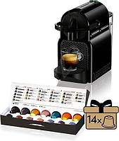 Капсульная кофеварка DELONGHI Nespresso Inissia EN80.B Black + 14 капсул