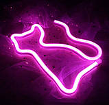 Настінний неоновий світильник нічник Киця рожева, фото 8