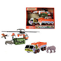 Matchbox Animal Rescue Combo Mattel GPL11 Порятунок звірів Гелікоптер спасение зверей вертолет слон носоріг