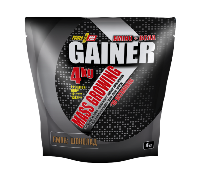 Гейнер Gainer Amino + BCAA Power Pro 4 кг Шоколад