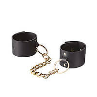 Кайдани для фіксації рук м'які вишукані чорні Bijoux Indiscrets MAZE Wide Cuffs Кайф