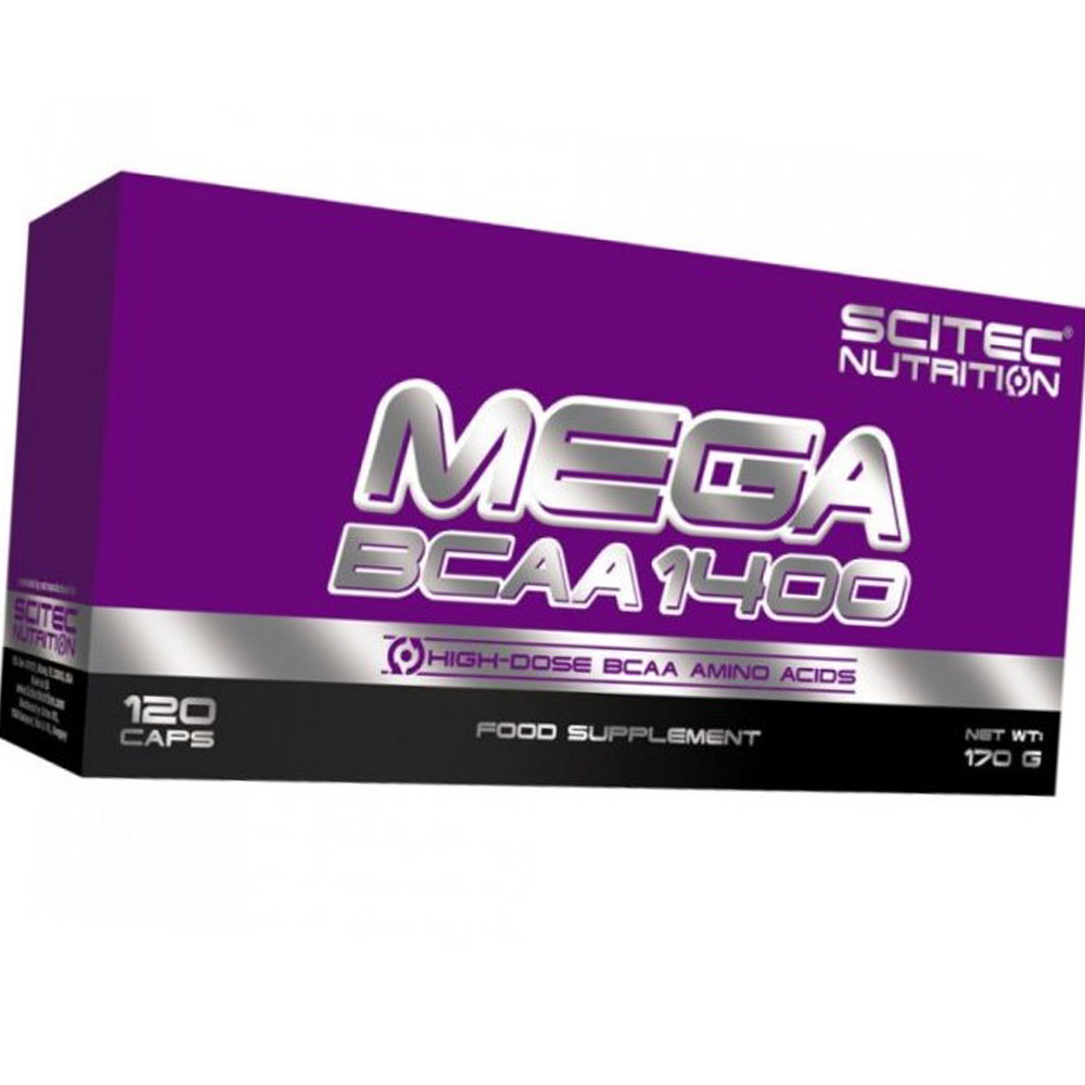 BCAA амінокислоти Бсаа Scitec Mega BCAA 1400 120 капс