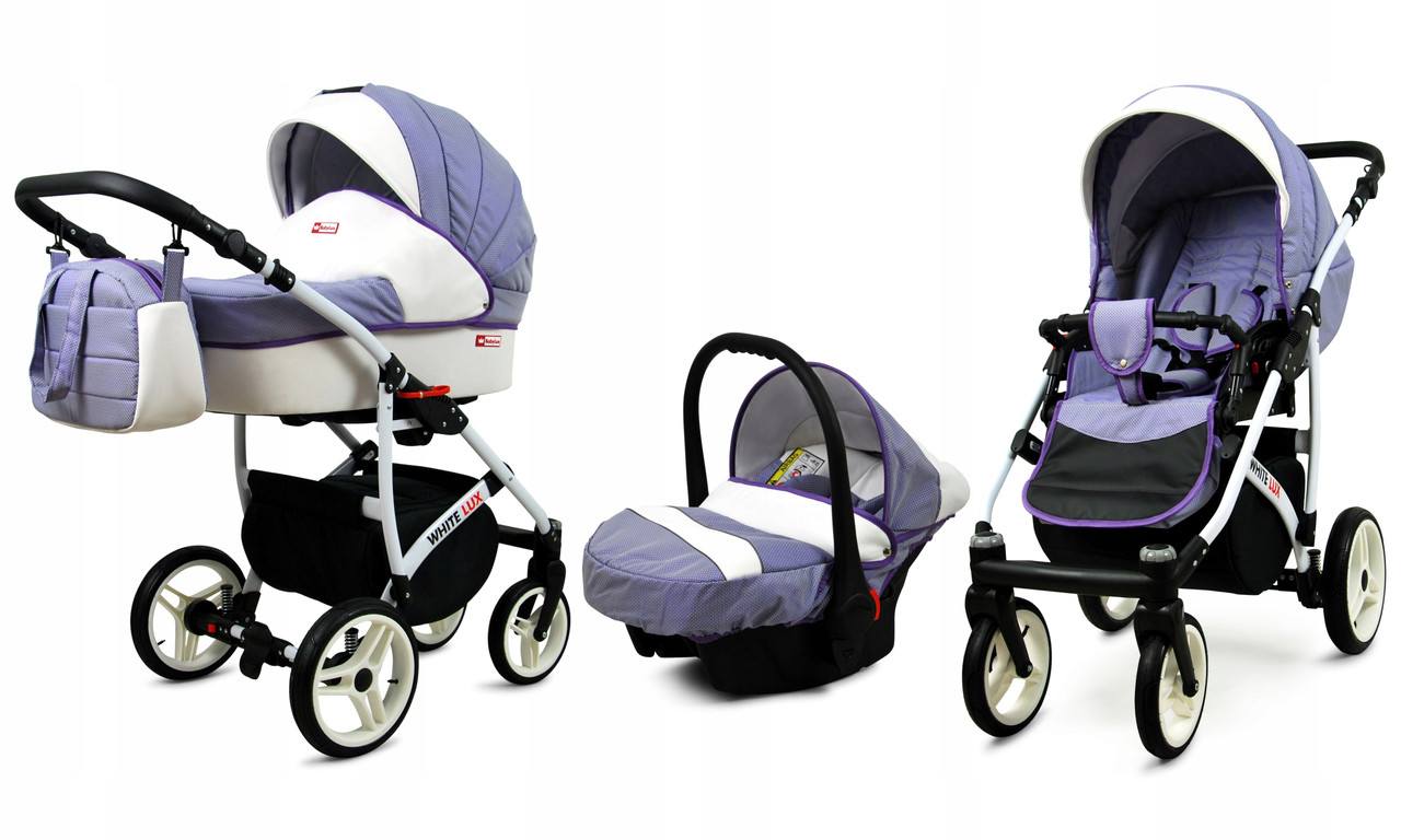Дитячий візочок 3в1 Raf-Pol BabyLux White Lux