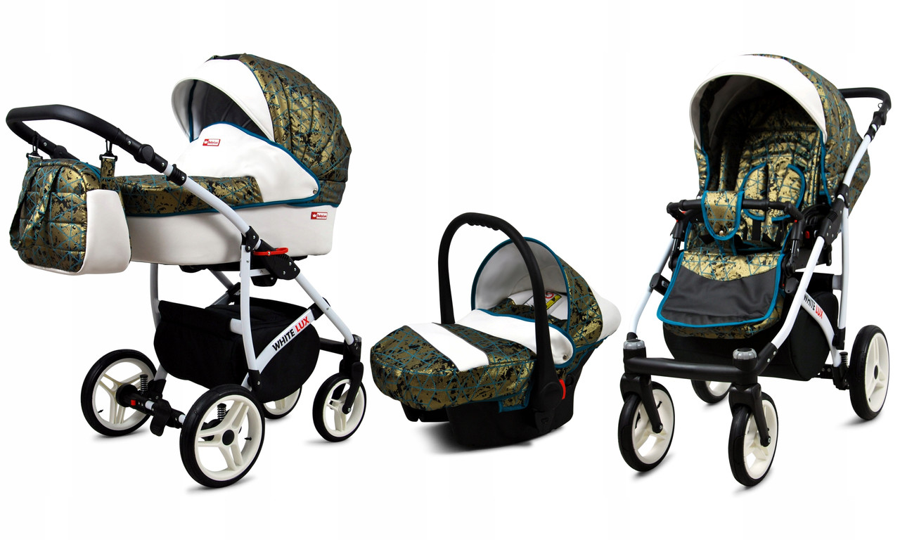 Дитячий візочок 3в1 Raf-Pol BabyLux White Lux