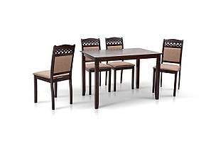 Комплект обідній Мікс меблі Бродвей стіл зі стільцями Темний горіх