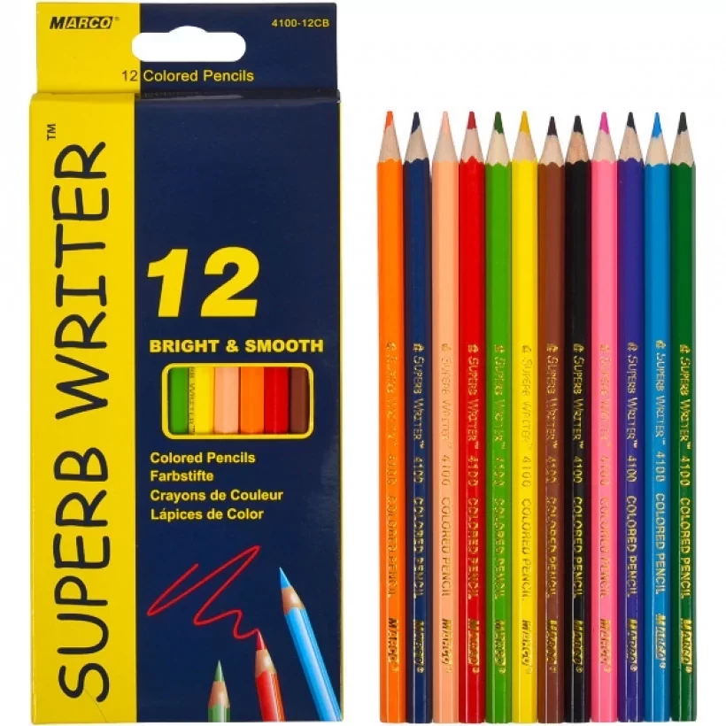 Кольорові олівці для малювання Superb Writer набір 12 кольорів