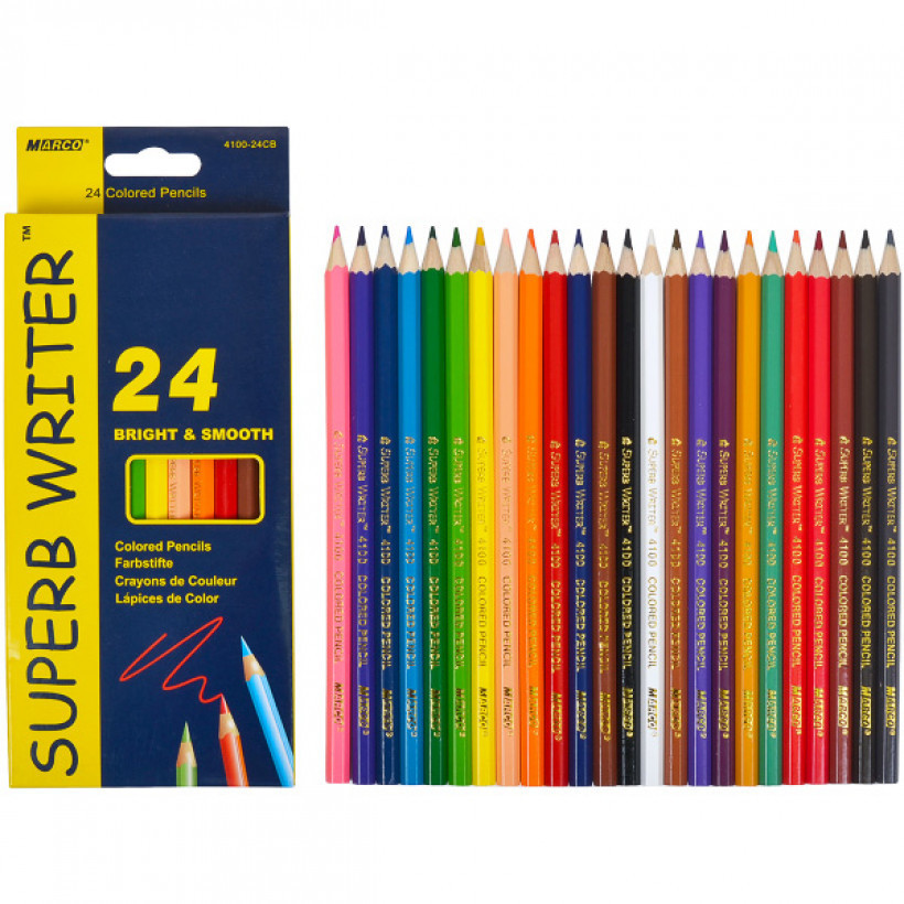 Кольорові олівці для малювання Superb Writer набір 24 кольору