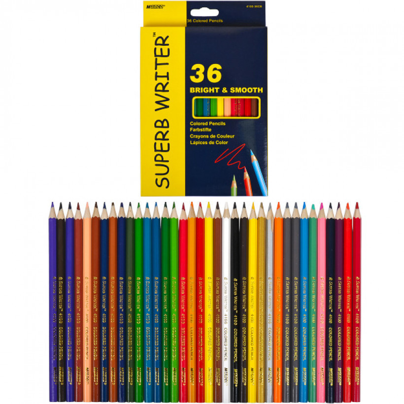 Кольорові олівці для малювання Superb Writer набір 36 кольорів